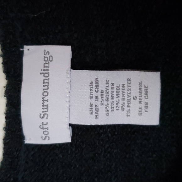 Soft surroundings boho green wool blend sweater, asymmetrical hem, women's small - Picture 4 of 7